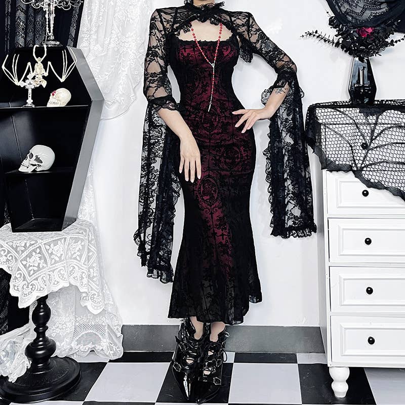 Gothic Lace Splice Camisole Dress - Size: M