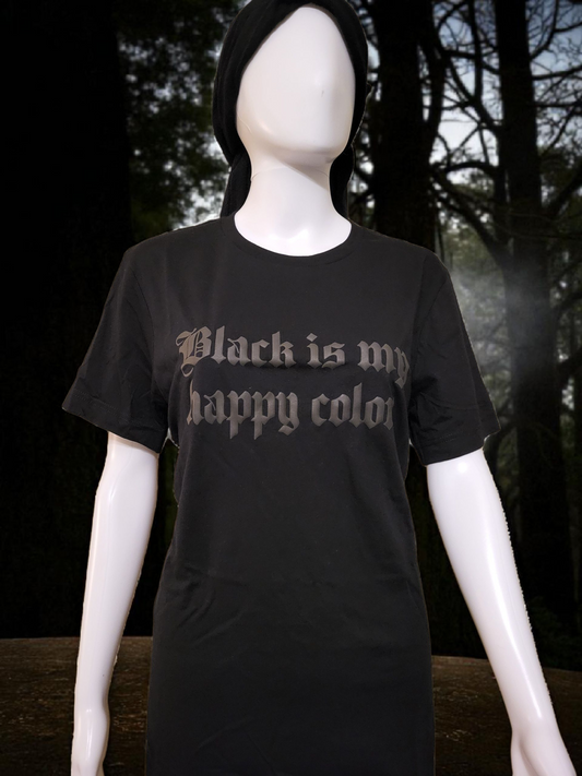 Black Is My Happy Color Tee - Sizes: M/L