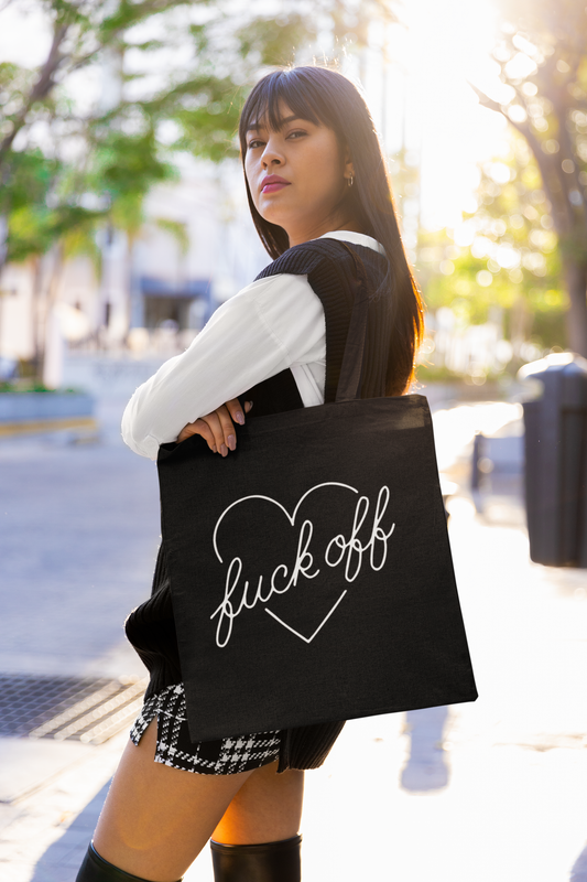 Bookish Tote Bag,  F*ck Off Heart