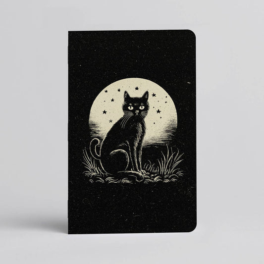 Moonlit Cat Notebook/Journal - Spooky black cat: Lined / 3.5 x 5.5"
