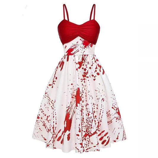 Blood Splattered Halloween Sling Dress - Size: XL