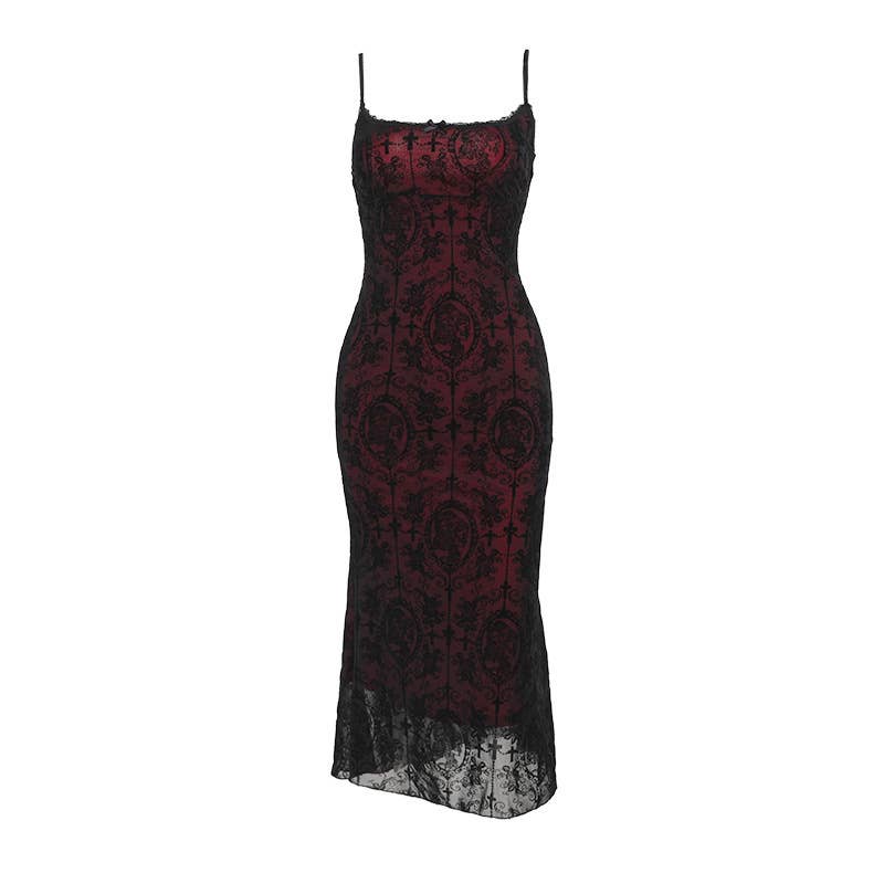 Gothic Lace Splice Camisole Dress - Size: M