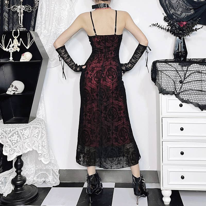 Gothic Lace Splice Camisole Dress - Size: M