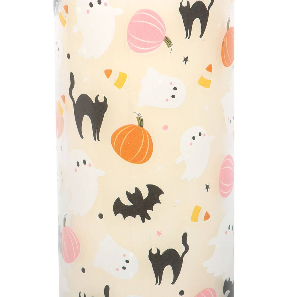 Sweet and Spooky Halloween Print Candy Corn Tube Candle